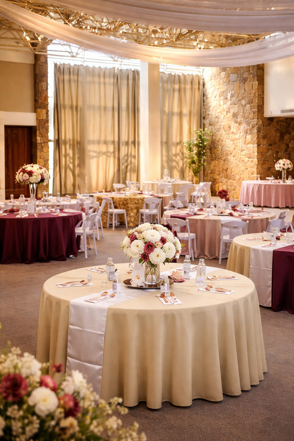 Daylight reception styling inside Oasis Grand Hall
